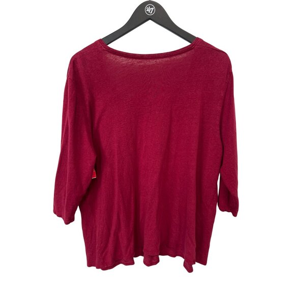 Eileen Fisher Linen Top Plus Size 1X Scoop Neck 3/4 Sleeve Tee Everyday Wear NEW - Picture 3 of 8